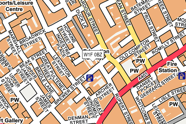 W1F 0BZ map - OS OpenMap – Local (Ordnance Survey)