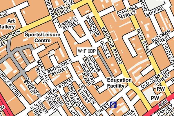 W1F 0DP map - OS OpenMap – Local (Ordnance Survey)