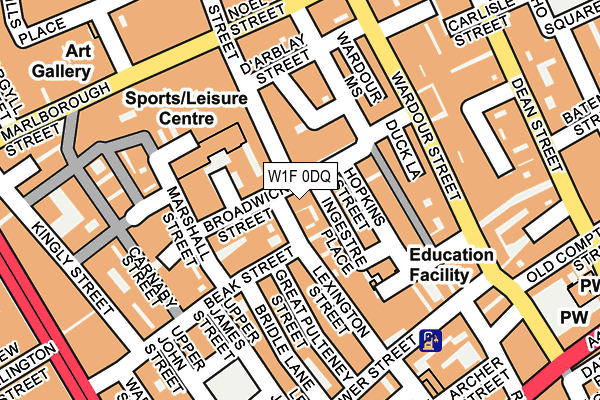 W1F 0DQ map - OS OpenMap – Local (Ordnance Survey)