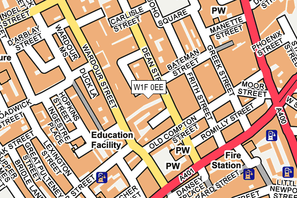W1F 0EE map - OS OpenMap – Local (Ordnance Survey)