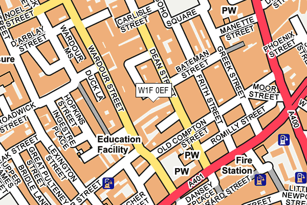 W1F 0EF map - OS OpenMap – Local (Ordnance Survey)