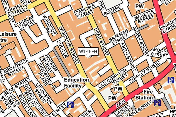 W1F 0EH map - OS OpenMap – Local (Ordnance Survey)