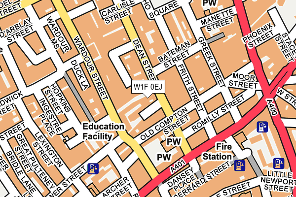 W1F 0EJ map - OS OpenMap – Local (Ordnance Survey)
