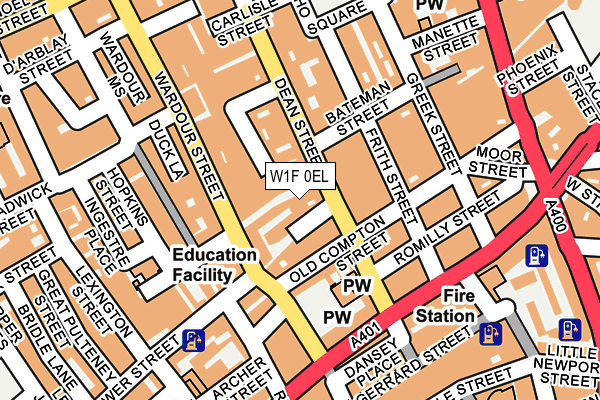 W1F 0EL map - OS OpenMap – Local (Ordnance Survey)