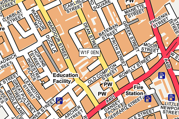 W1F 0EN map - OS OpenMap – Local (Ordnance Survey)