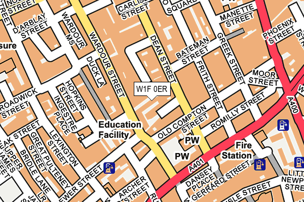 W1F 0ER map - OS OpenMap – Local (Ordnance Survey)