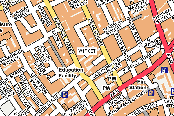 W1F 0ET map - OS OpenMap – Local (Ordnance Survey)