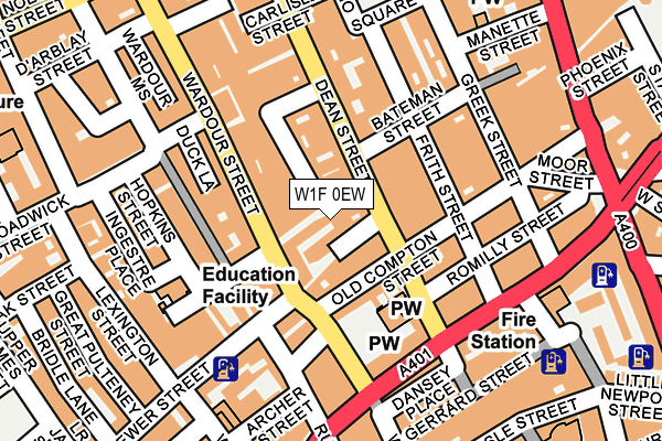 W1F 0EW map - OS OpenMap – Local (Ordnance Survey)