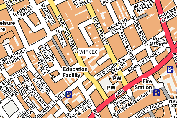 W1F 0EX map - OS OpenMap – Local (Ordnance Survey)