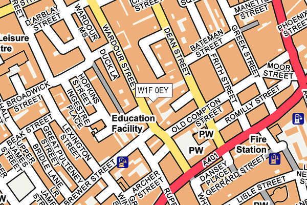 W1F 0EY map - OS OpenMap – Local (Ordnance Survey)