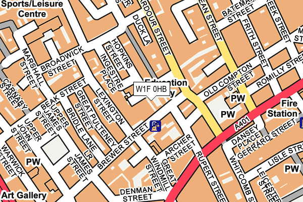 W1F 0HB map - OS OpenMap – Local (Ordnance Survey)