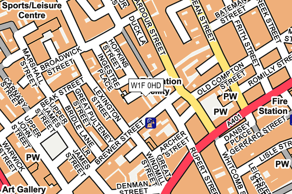 W1F 0HD map - OS OpenMap – Local (Ordnance Survey)