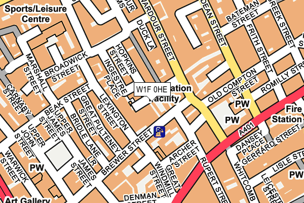 W1F 0HE map - OS OpenMap – Local (Ordnance Survey)