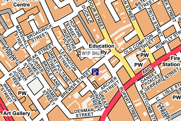 W1F 0HJ map - OS OpenMap – Local (Ordnance Survey)