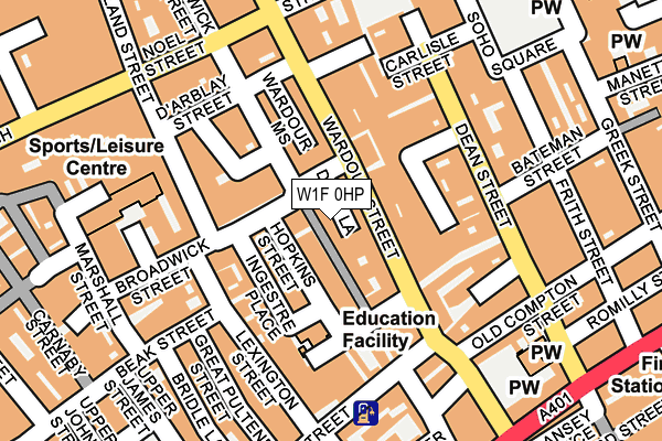 W1F 0HP map - OS OpenMap – Local (Ordnance Survey)