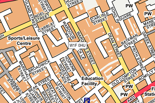 W1F 0HU map - OS OpenMap – Local (Ordnance Survey)