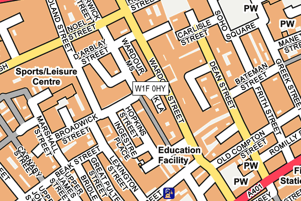 W1F 0HY map - OS OpenMap – Local (Ordnance Survey)
