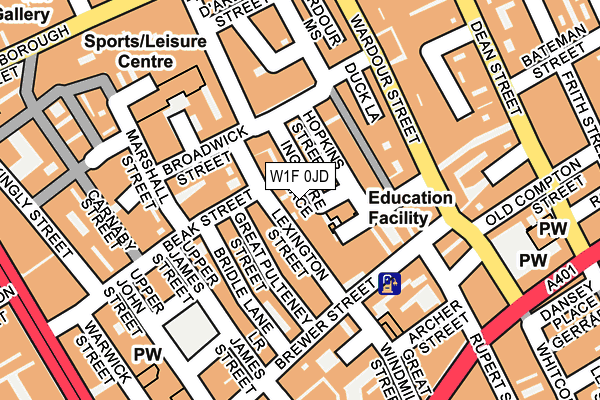 W1F 0JD map - OS OpenMap – Local (Ordnance Survey)