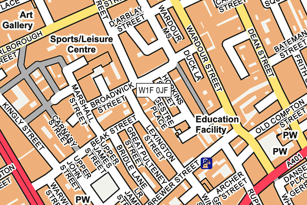 W1F 0JF map - OS OpenMap – Local (Ordnance Survey)