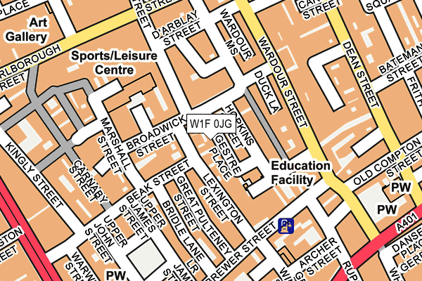 W1F 0JG map - OS OpenMap – Local (Ordnance Survey)