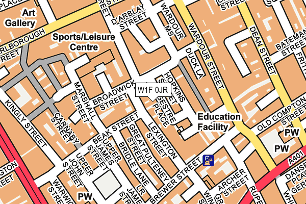 W1F 0JR map - OS OpenMap – Local (Ordnance Survey)