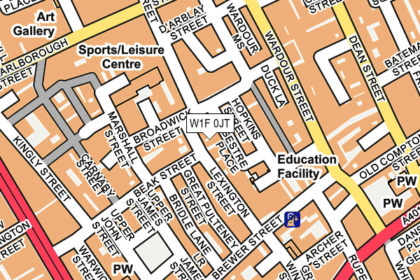 W1F 0JT map - OS OpenMap – Local (Ordnance Survey)