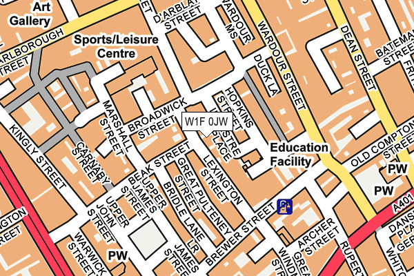 W1F 0JW map - OS OpenMap – Local (Ordnance Survey)