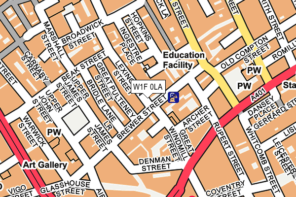 W1F 0LA map - OS OpenMap – Local (Ordnance Survey)