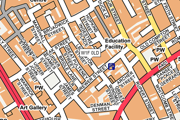 W1F 0LD map - OS OpenMap – Local (Ordnance Survey)