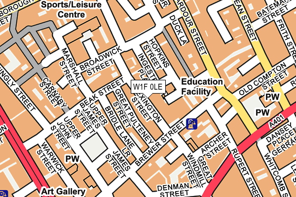 W1F 0LE map - OS OpenMap – Local (Ordnance Survey)