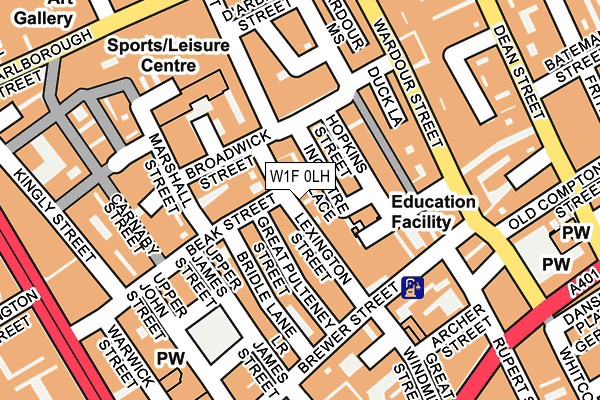 W1F 0LH map - OS OpenMap – Local (Ordnance Survey)
