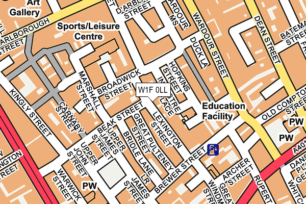 W1F 0LL map - OS OpenMap – Local (Ordnance Survey)