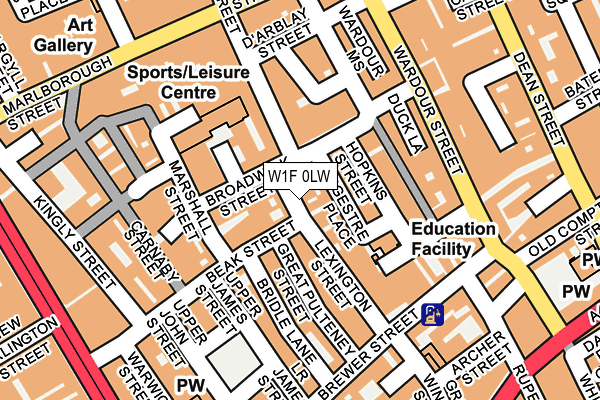 W1F 0LW map - OS OpenMap – Local (Ordnance Survey)