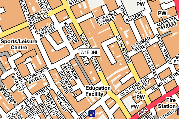 W1F 0NL map - OS OpenMap – Local (Ordnance Survey)