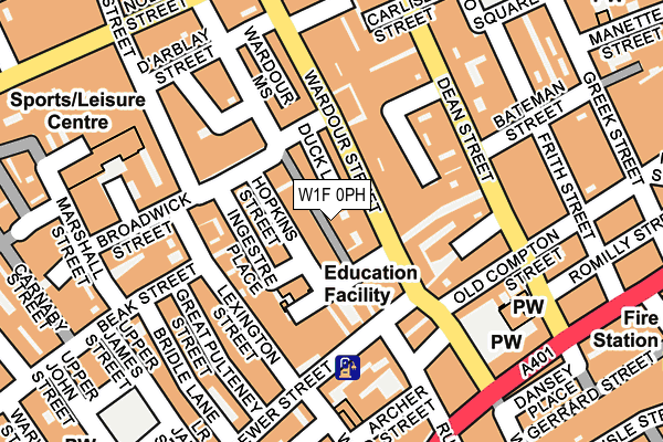 W1F 0PH map - OS OpenMap – Local (Ordnance Survey)