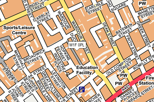 W1F 0PL map - OS OpenMap – Local (Ordnance Survey)