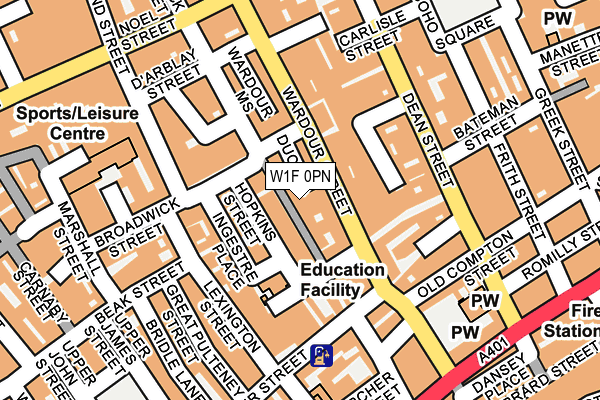 W1F 0PN map - OS OpenMap – Local (Ordnance Survey)