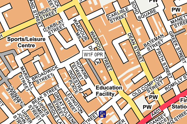 W1F 0PR map - OS OpenMap – Local (Ordnance Survey)