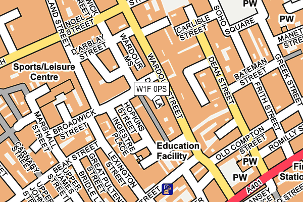 W1F 0PS map - OS OpenMap – Local (Ordnance Survey)