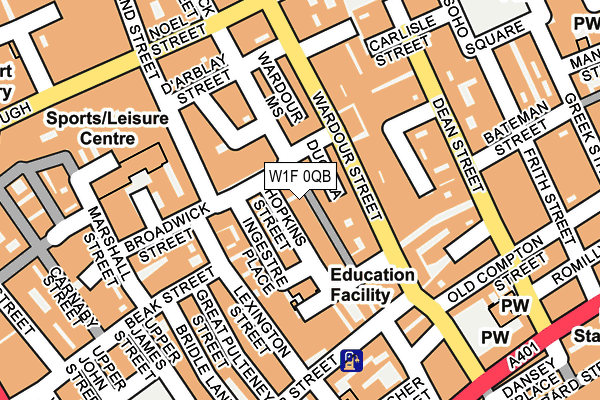 W1F 0QB map - OS OpenMap – Local (Ordnance Survey)