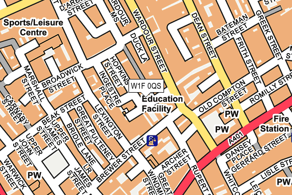 W1F 0QS map - OS OpenMap – Local (Ordnance Survey)