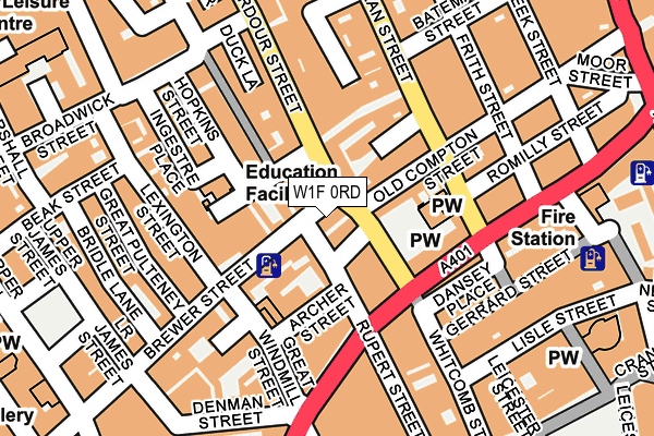 W1F 0RD map - OS OpenMap – Local (Ordnance Survey)