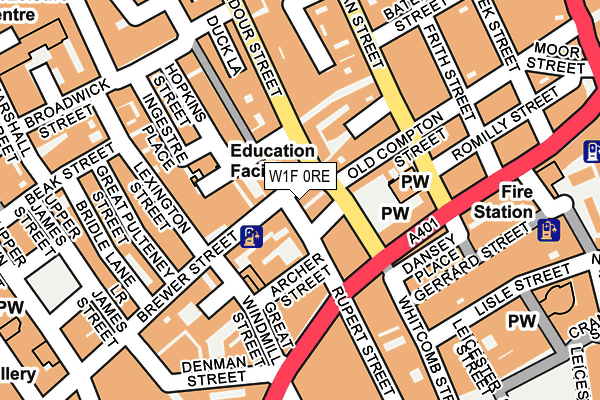 W1F 0RE map - OS OpenMap – Local (Ordnance Survey)