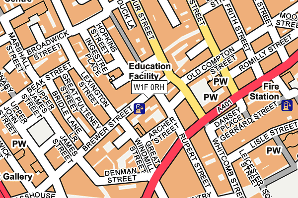 W1F 0RH map - OS OpenMap – Local (Ordnance Survey)