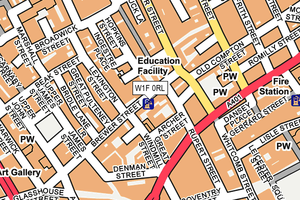 W1F 0RL map - OS OpenMap – Local (Ordnance Survey)