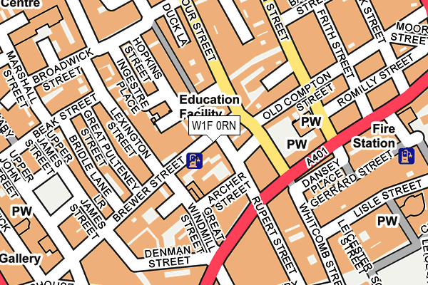 W1F 0RN map - OS OpenMap – Local (Ordnance Survey)