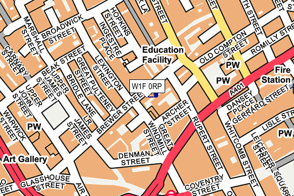 W1F 0RP map - OS OpenMap – Local (Ordnance Survey)