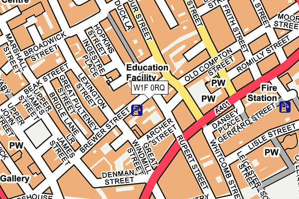 W1F 0RQ map - OS OpenMap – Local (Ordnance Survey)