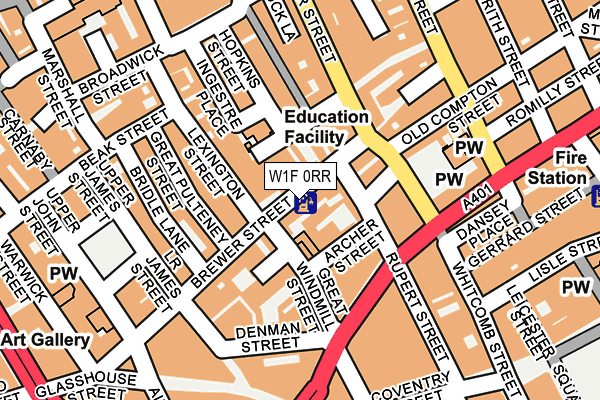 W1F 0RR map - OS OpenMap – Local (Ordnance Survey)
