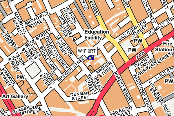 W1F 0RT map - OS OpenMap – Local (Ordnance Survey)